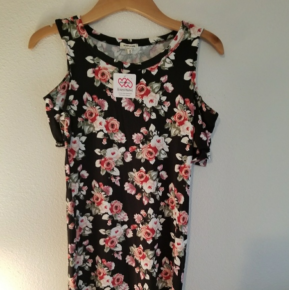 NWT* Floral Cold Shoulder Dress* - Picture 3 of 4